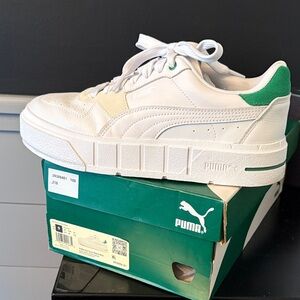Puma White Sneakers with Green Highlights